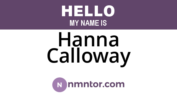 Hanna Calloway