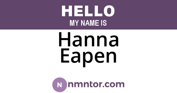 Hanna Eapen