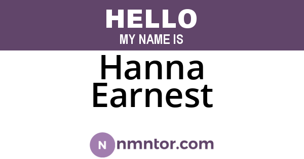 Hanna Earnest