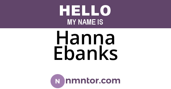 Hanna Ebanks