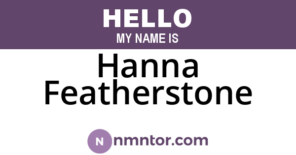 Hanna Featherstone