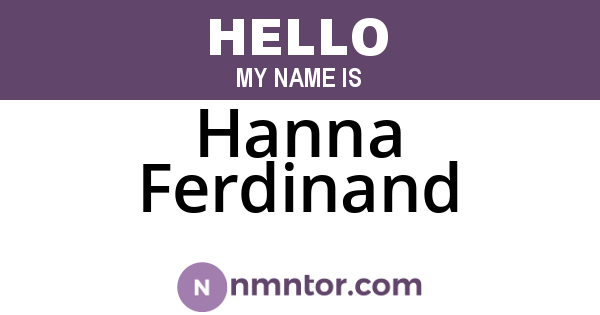 Hanna Ferdinand