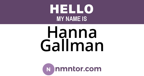 Hanna Gallman