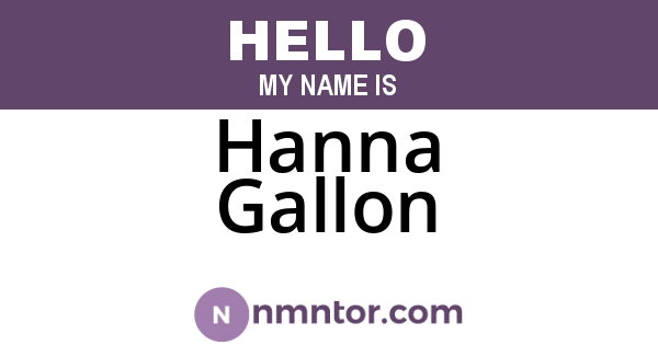 Hanna Gallon