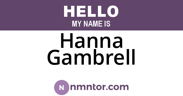 Hanna Gambrell