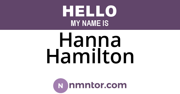Hanna Hamilton