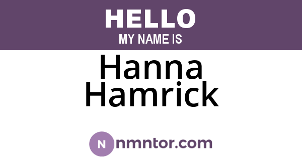 Hanna Hamrick