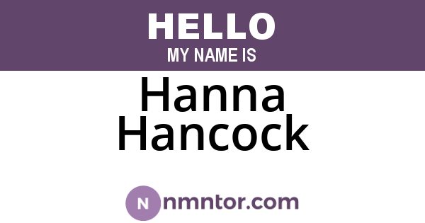 Hanna Hancock