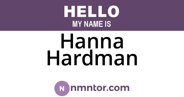 Hanna Hardman