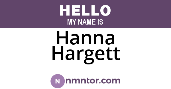 Hanna Hargett