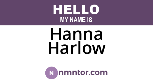 Hanna Harlow