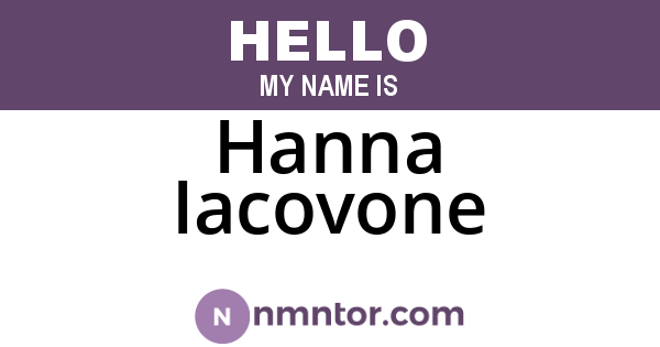 Hanna Iacovone