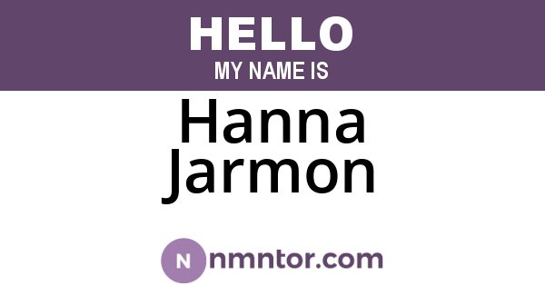 Hanna Jarmon
