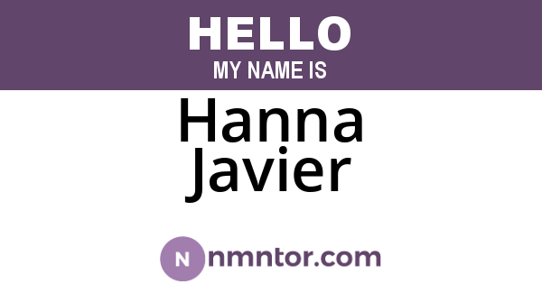Hanna Javier