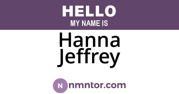 Hanna Jeffrey
