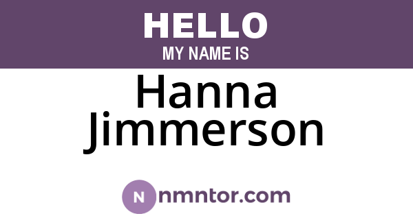 Hanna Jimmerson