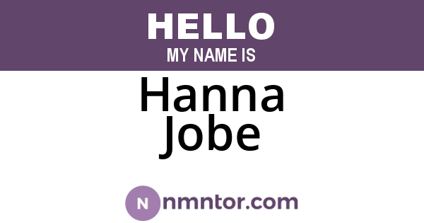 Hanna Jobe