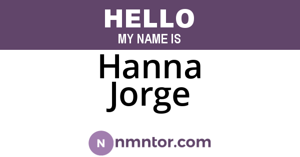 Hanna Jorge