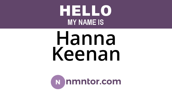Hanna Keenan