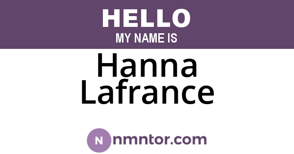 Hanna Lafrance
