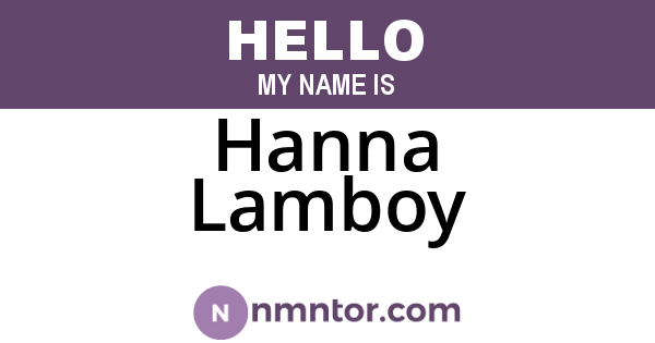 Hanna Lamboy