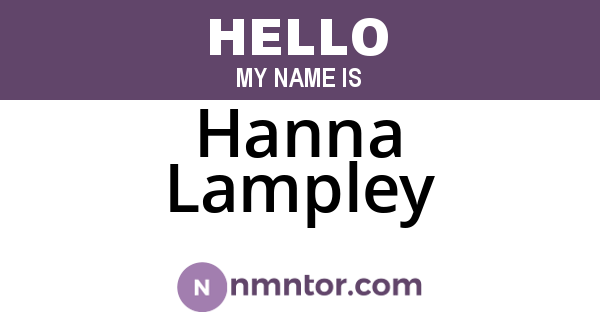 Hanna Lampley