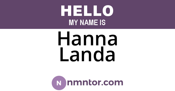 Hanna Landa