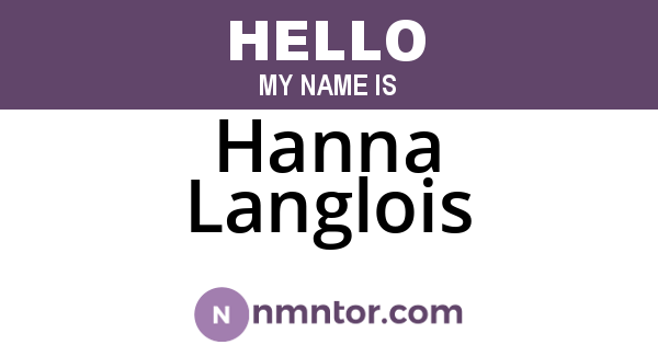 Hanna Langlois