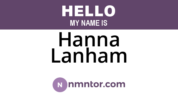 Hanna Lanham