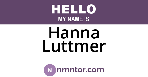 Hanna Luttmer