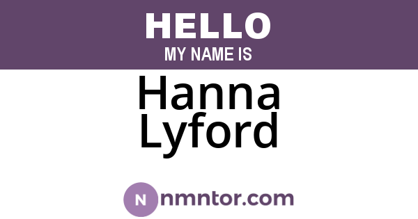Hanna Lyford
