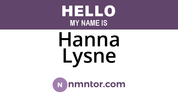 Hanna Lysne
