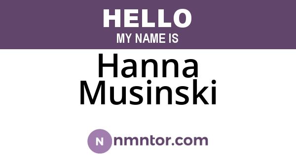 Hanna Musinski