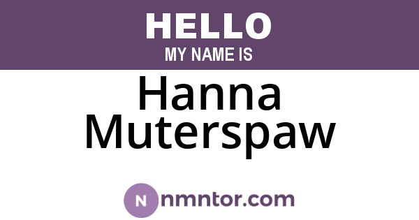 Hanna Muterspaw