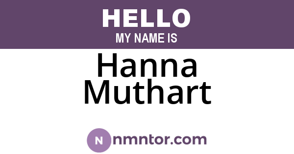 Hanna Muthart