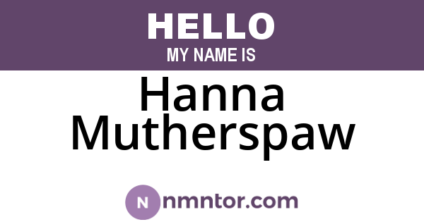 Hanna Mutherspaw