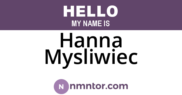 Hanna Mysliwiec