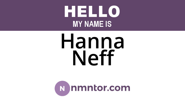 Hanna Neff