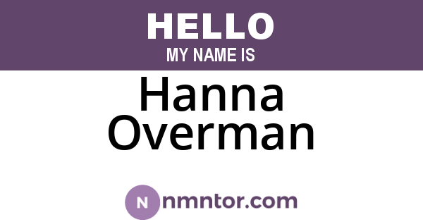 Hanna Overman