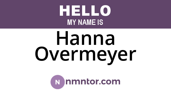 Hanna Overmeyer