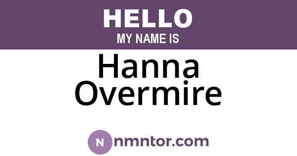 Hanna Overmire
