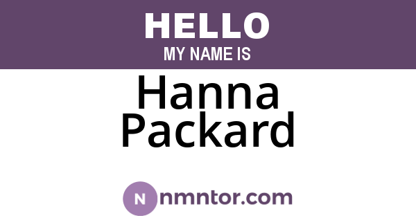 Hanna Packard