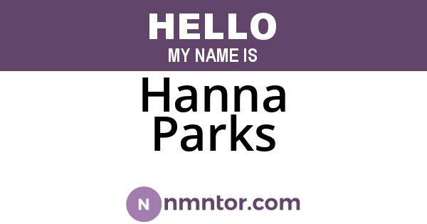 Hanna Parks