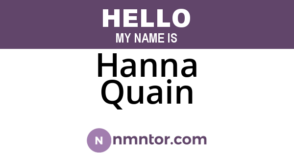 Hanna Quain