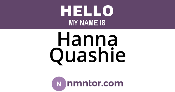 Hanna Quashie