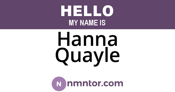 Hanna Quayle