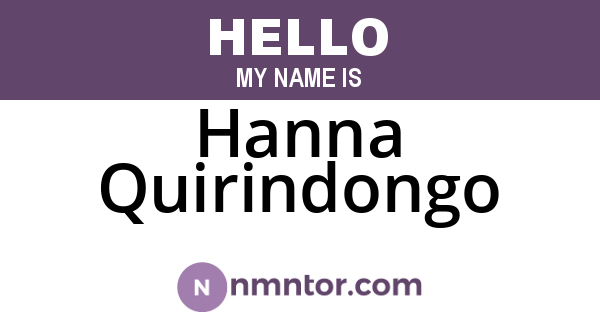 Hanna Quirindongo