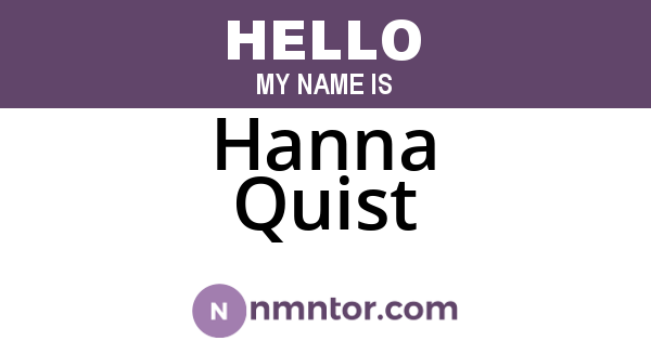 Hanna Quist