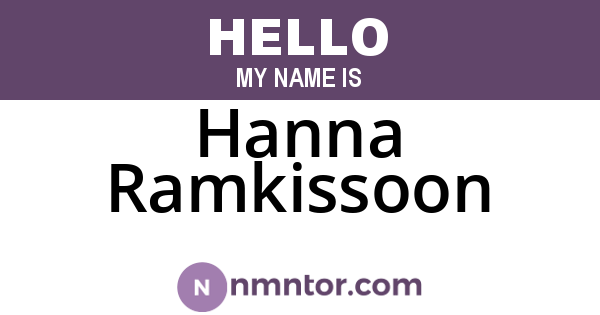 Hanna Ramkissoon