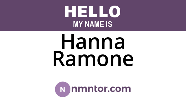 Hanna Ramone